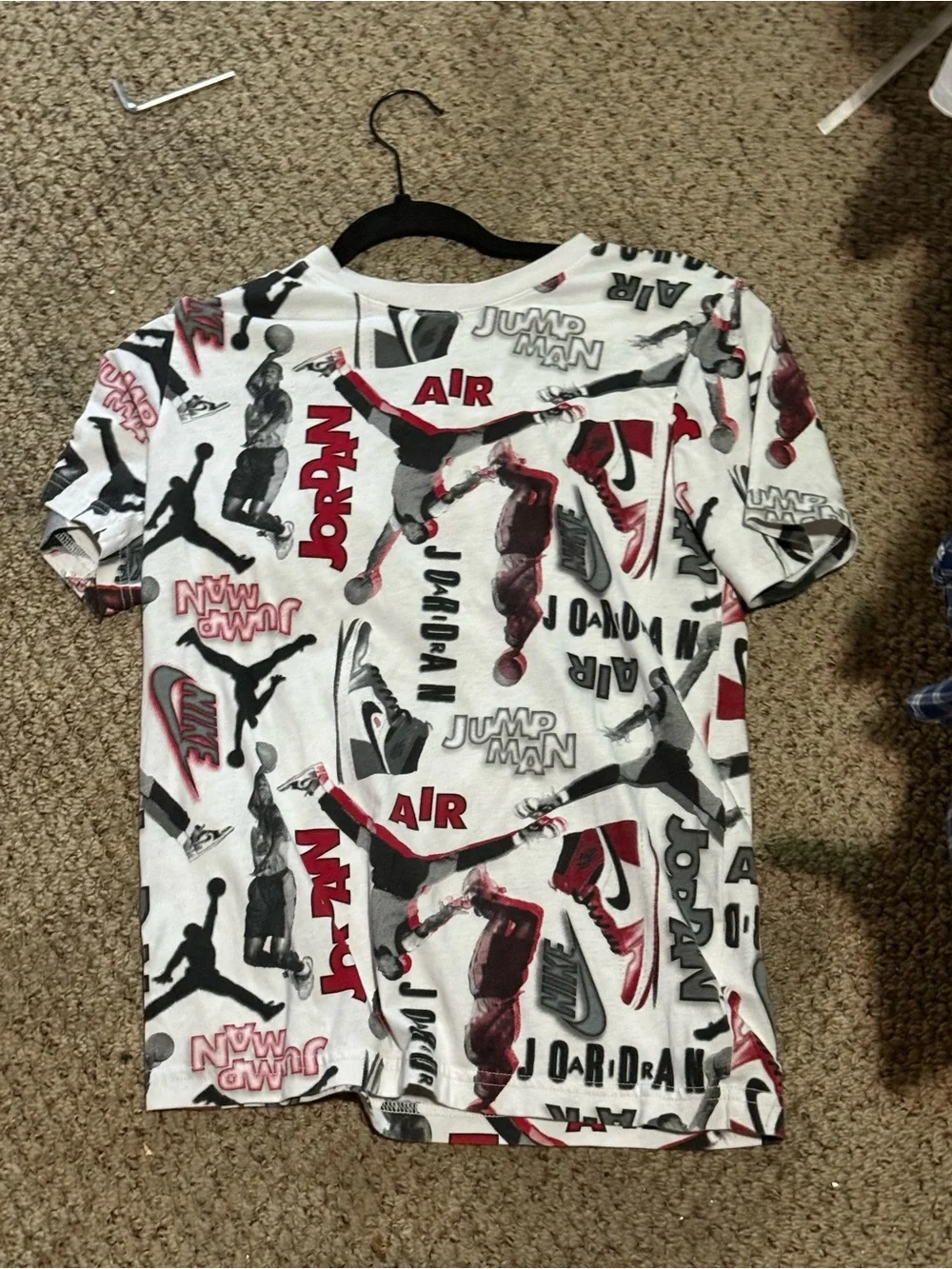 Jordan Kids' Allover Jumpman Graphic Tee - White, Red, Black